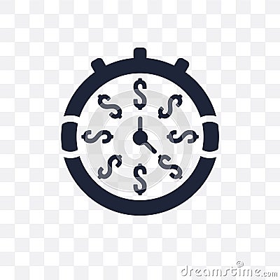 Time is money transparent icon. Time is money symbol design from Vector Illustration