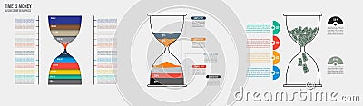 Time is money. Vector hourglass infographic template. Design business concept for presentation, graph and diagram Vector Illustration