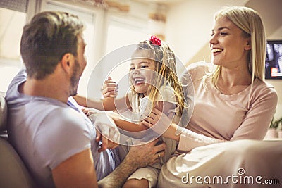 Time is the most valuable thing to spend with family. Stock Photo