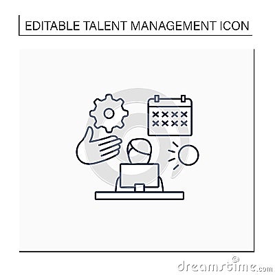 Time off management line icon Vector Illustration