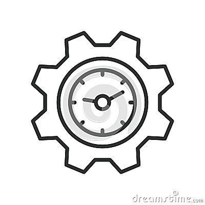 Time optimization, icon in line design. Time management, efficiency, productivity, deadline, prioritization on white Vector Illustration