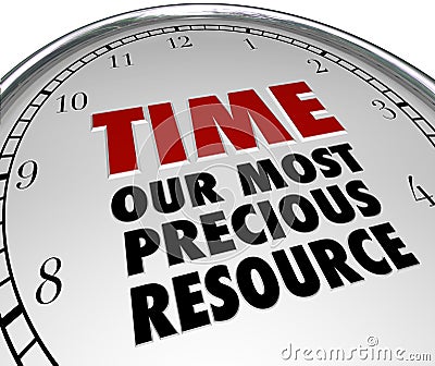 Time Our Most Precious Resource Clock Shows Value of Life Stock Photo