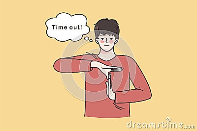 Time out in sport concept. Vector Illustration