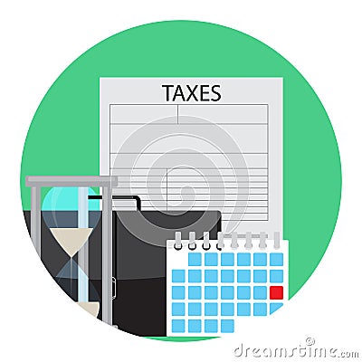 Time of payment of tax icon Vector Illustration