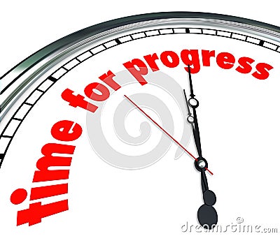 Time for Progress Clock Forward Movement Innovation Stock Photo