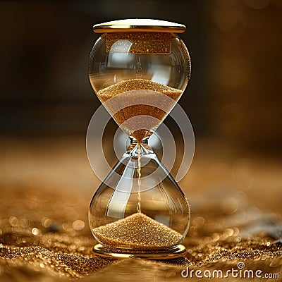 A time-reversing hourglass, each turn unwinding the days events for reflection and change, a tool for personal growth Stock Photo