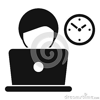 Daily time routine icon simple vector. Tired worker Vector Illustration