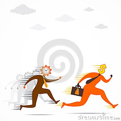 Time run for money concept Vector Illustration