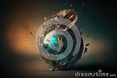 Time running fast abstract wasting of time concept quick, fast, speed time Illustration generative ai Stock Photo