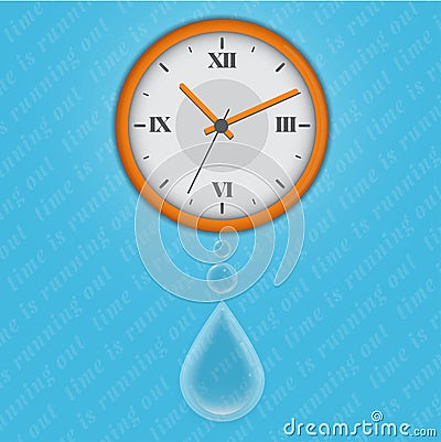 Time is running out as water Vector Illustration