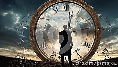 Time's Echo in Eternity Stock Photo