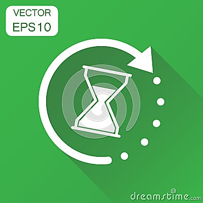 Time sandglass icon. Business concept clock hourglass pictogram. Vector Illustration