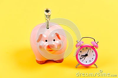 Time save concept. retirement. family budget. time is money. Economy and budget increase. success in finance and Stock Photo