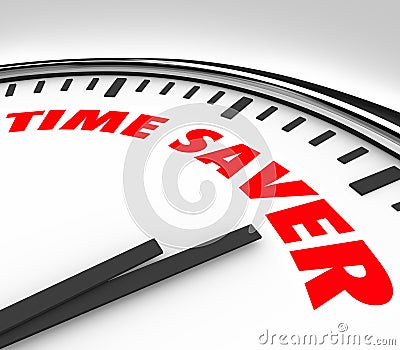 Time Saver Clock Words Efficient Productive Work Advice Stock Photo