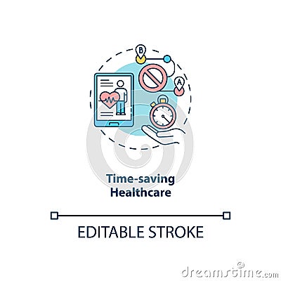 Time saving healthcare concept icon Vector Illustration