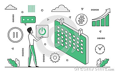 Time schedule program Vector Illustration