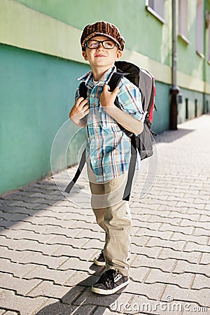 Time for school. Dreamy kid. Stock Photo