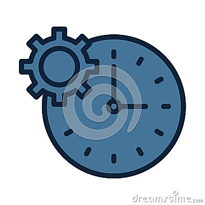 Time settings line isolated vector icon can be easily modified and edit Vector Illustration
