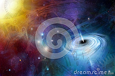 Time Space Black Hole Stock Photo