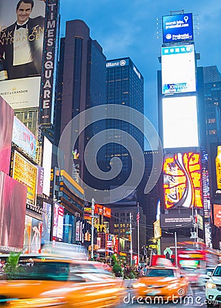 Time Square at Dusk Editorial Stock Photo