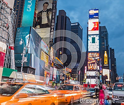 Time Square at Dusk Editorial Stock Photo