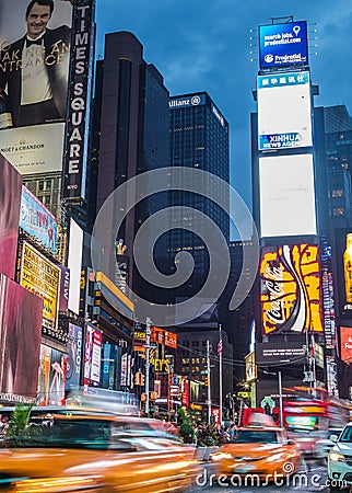 Time Square at Dusk Editorial Stock Photo