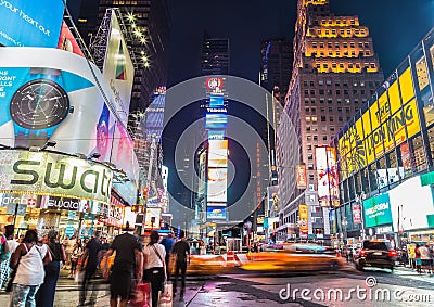 Time Square at Dusk Editorial Stock Photo