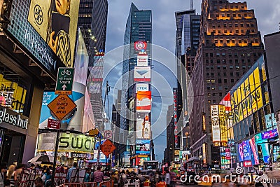 Time Square at Dusk Editorial Stock Photo