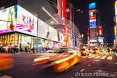 Time Square New York night Editorial Stock Photo