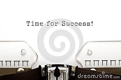 Time For Success Typewriter Stock Photo