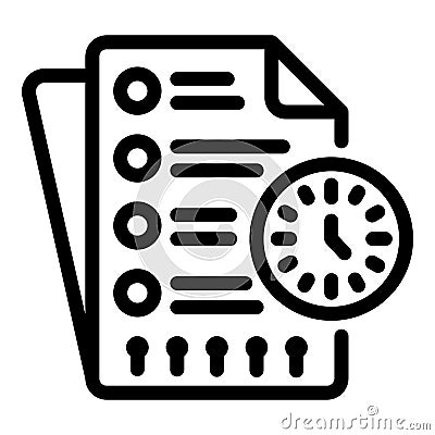 Time syllabus icon, outline style Vector Illustration