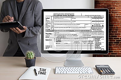 Time for Taxes Planning Money Financial Accounting Taxation Businessman Tax Economy Refund Money Stock Photo