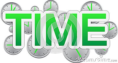 Time text banner Stock Photo