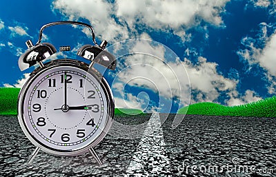 Time 3 three get off leave work travel flight Stock Photo