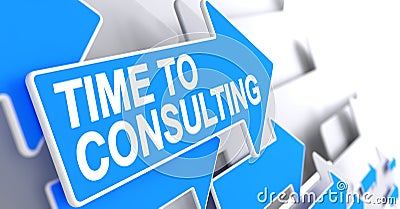Time To Consulting - Text on Blue Cursor. 3D. Stock Photo