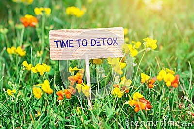 Time to detox signboard Stock Photo