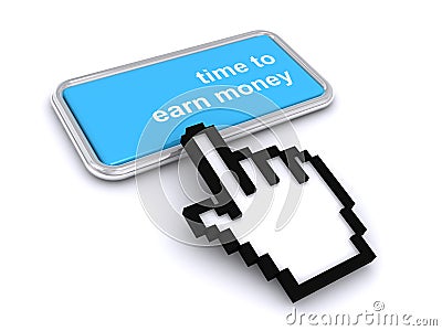 Time to earn money button Stock Photo