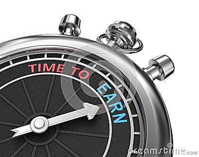 Time to earn timepiece 3d concept Stock Photo