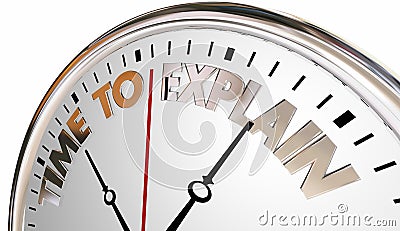 Time to Explain Teach Lesson Increase Understanding Clock Stock Photo