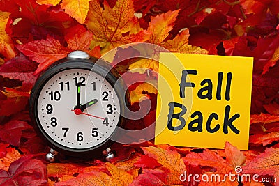 It is time to fall back message Stock Photo