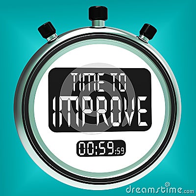 Time To Improve Message Means Progress And Improvement Stock Photo