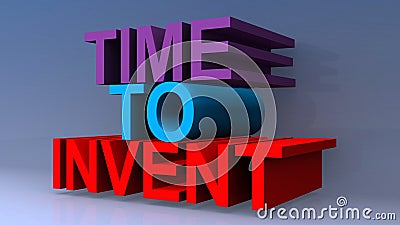 Time to invent on blue Stock Photo