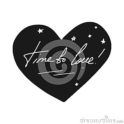 Time to love. Cute cartoon vector illustration Vector Illustration