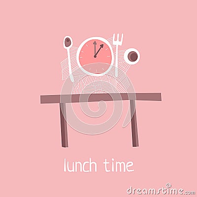 Time to lunch Vector Illustration