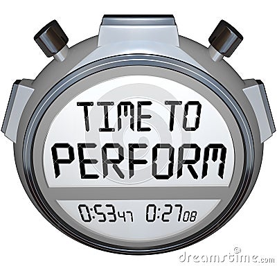 Time to Perform Stopwatch Timer Clock Action Needed Stock Photo