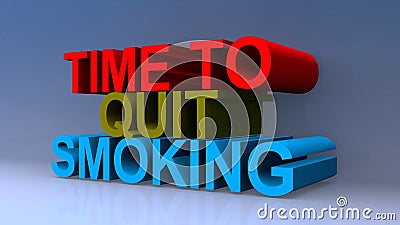 Time to quit smoking on blue Stock Photo