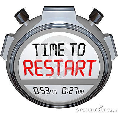 Time to Restart Stopwatch Timer Redo Refresh Reinvent Stock Photo