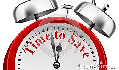 Time to Save Announcement Concept Stock Photo