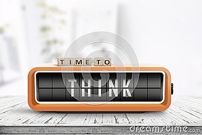 Time to think text on an old alarm clock Stock Photo