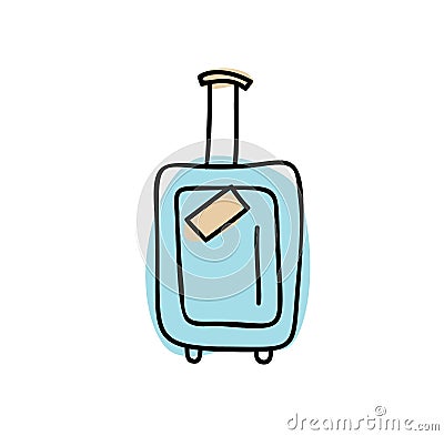 Time to travel, vacation planning concept illustration with hand luggage suitcase of tourism, journey, trip, tour Vector Illustration